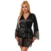 Thumbnail for Pigiama in Pizzo Nero L/XL Elegante e Seducente - Sublime