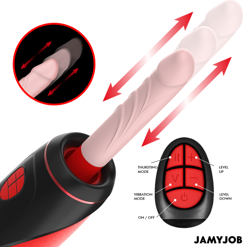 PYSTON Masturbatore con Vibrazioni e Controllo Remoto, Silicone Sicuro