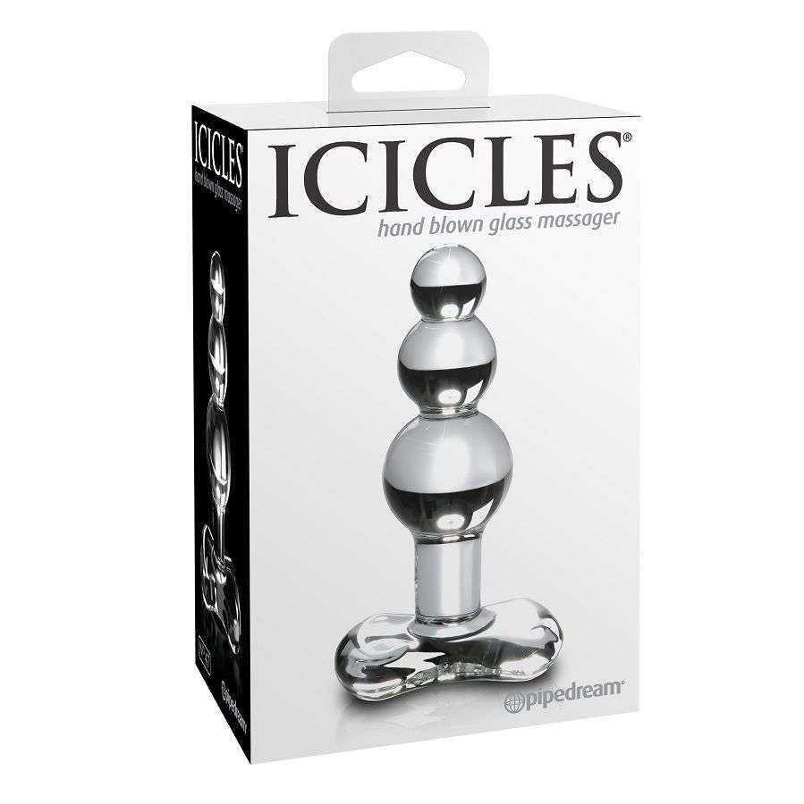 Tappo in Vetro Icicle di Lusso per Gioco Anale, Elegante e Sicuro