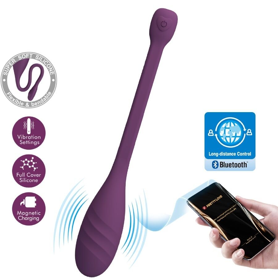 Vibratore Indossabile Viola con 12 Vibrazioni e Controllo App