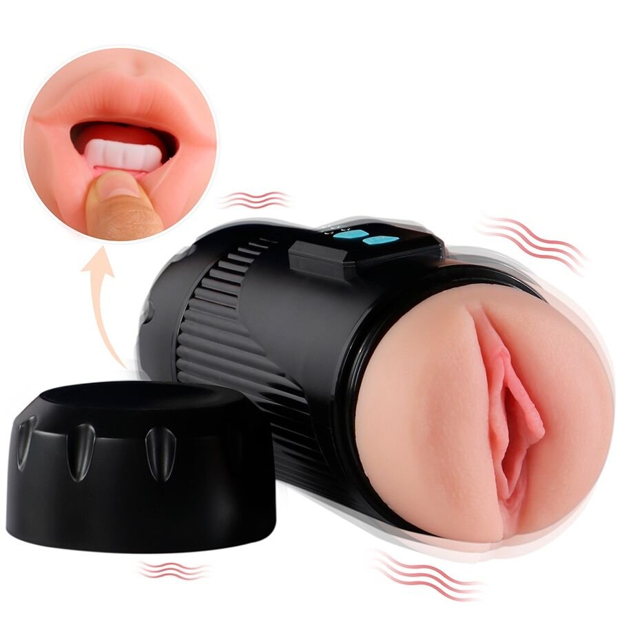 Masturbatore Doppio SHEQU Dual Vibration con Stimolazione Realistica