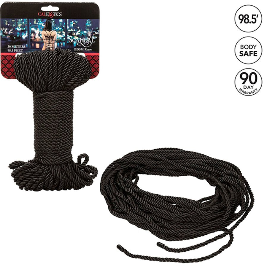 Corda BDSM Scandal® Nera 30 m, Setosa e Resistente per Bondage e Shibari