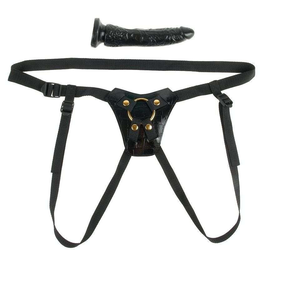 Imbracatura Strap-On Regolabile con Dildo Realistico 7" Gold