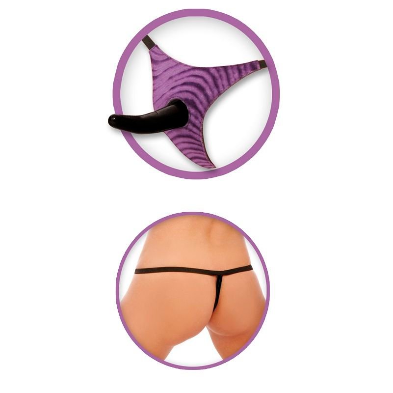 Strap-on vibrante per principianti, dildo curvo 13 cm viola