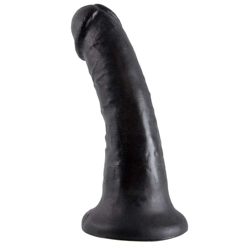 Dildo Realistico King Cock Nero con Base Ventosa e Compatibilità Imbracatura
