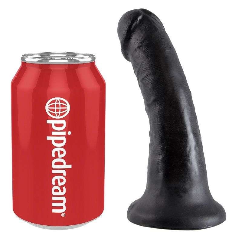 Dildo Realistico King Cock Nero con Base Ventosa e Compatibilità Imbracatura