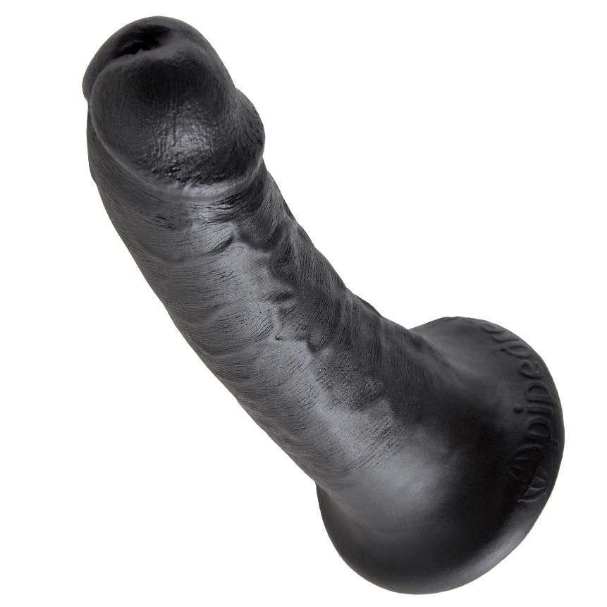 Dildo Realistico King Cock Nero con Base Ventosa e Compatibilità Imbracatura