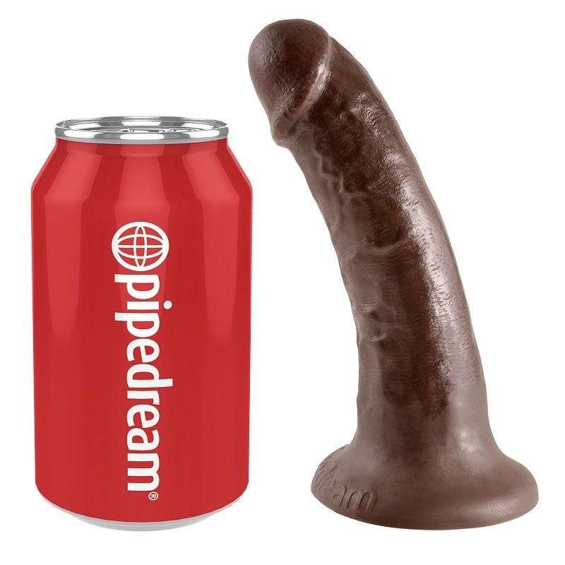 Dildo Realistico King Cock Marrone con Base a Ventosa e Dettagli Precisi
