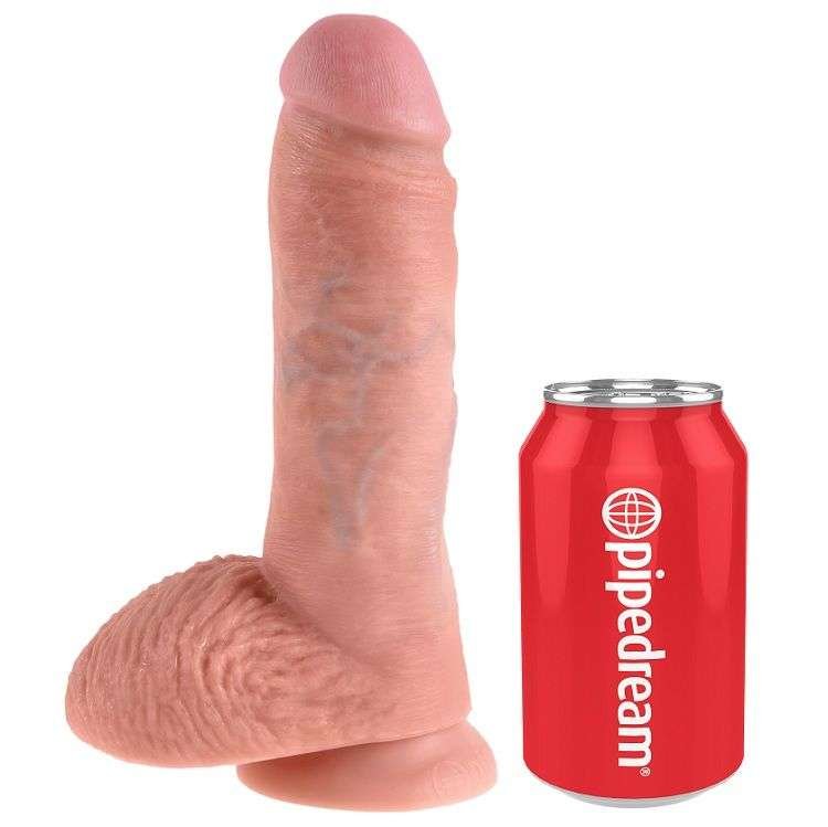 Dildo Realistico King Cock 8", Dettagli Artigianali Sicuro e Ipoallergenico