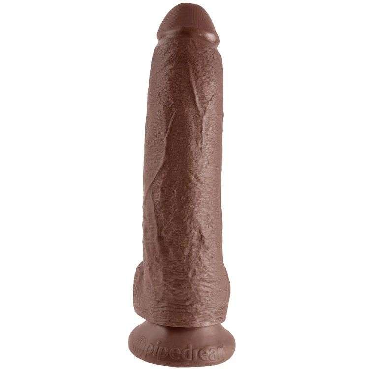 Dildo realistico nero 23 cm con base a ventosa e dettagli autentici