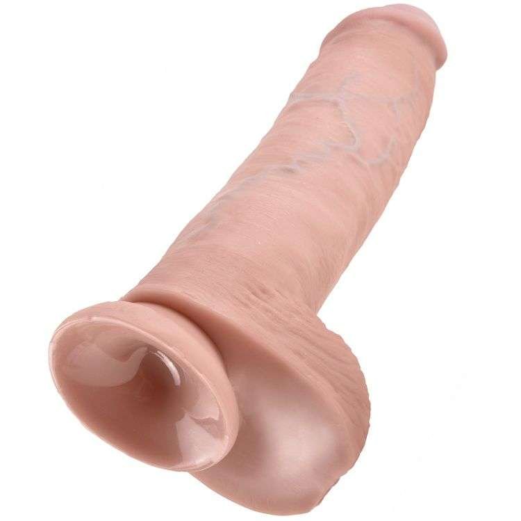 Dildo Realistico Maxi Rosa King Cock 28 cm con Ventosa e Testicoli