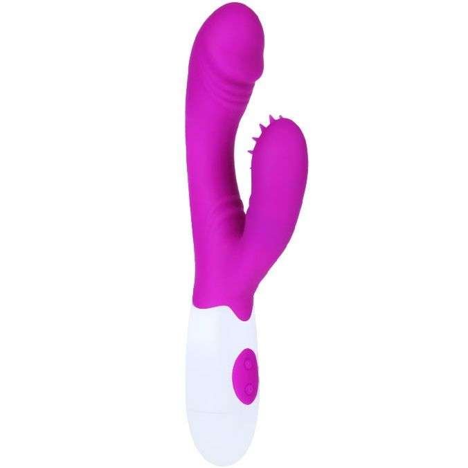 Vibratore Massaggiatore in Silicone Viola con 7 Modalità di Vibrazione