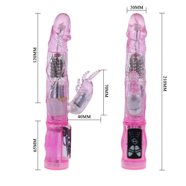 Vibratore Rabbit curvato con 3 funzioni di vibrazione e rotazione