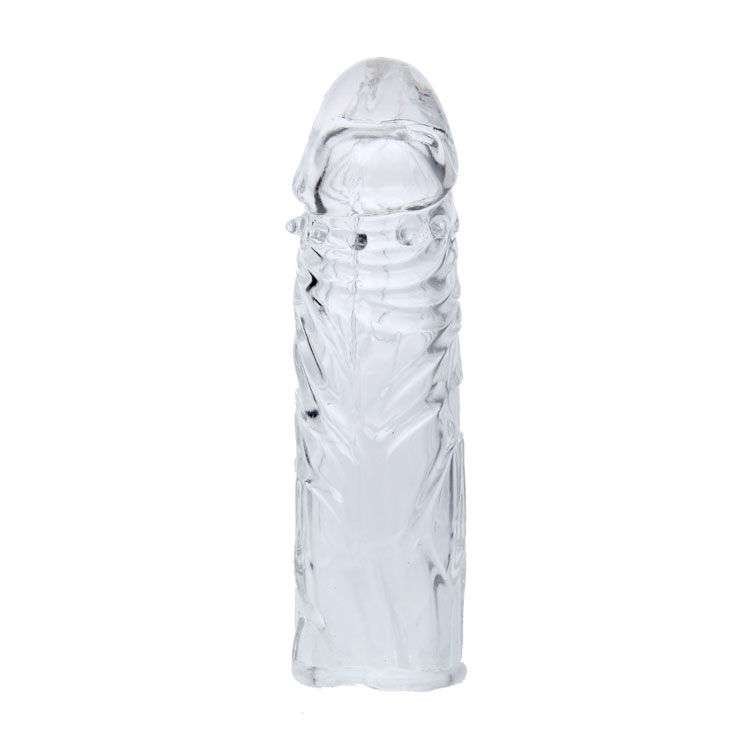 Guaina Fallica in Silicone Trasparente 13 cm - TPR Viola per Intimità