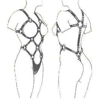 Thumbnail for Imbracatura donna in pelle crosta regolabile S-L, design fantasia