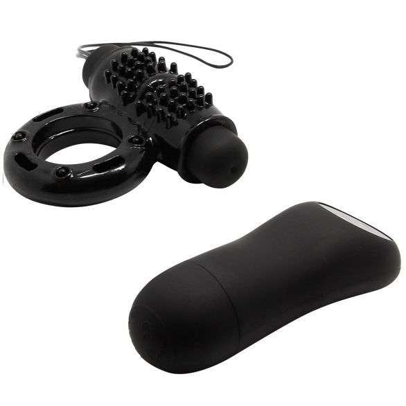 Anello vibrante nero con telecomando Baile for Him, 20 funzioni