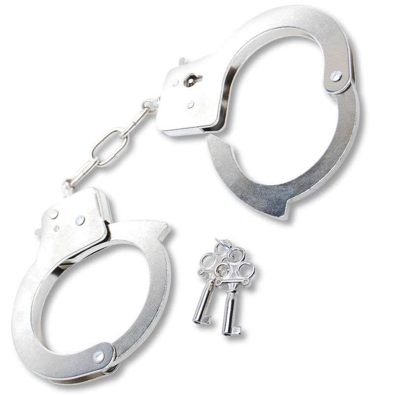 Manette in Acciaio Nichelato con 2 Chiavi, Accessorio Piccante