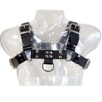 Thumbnail for Imbracatura Pettorale in Pelle e Metallo Nero – Regolabile e Seducente