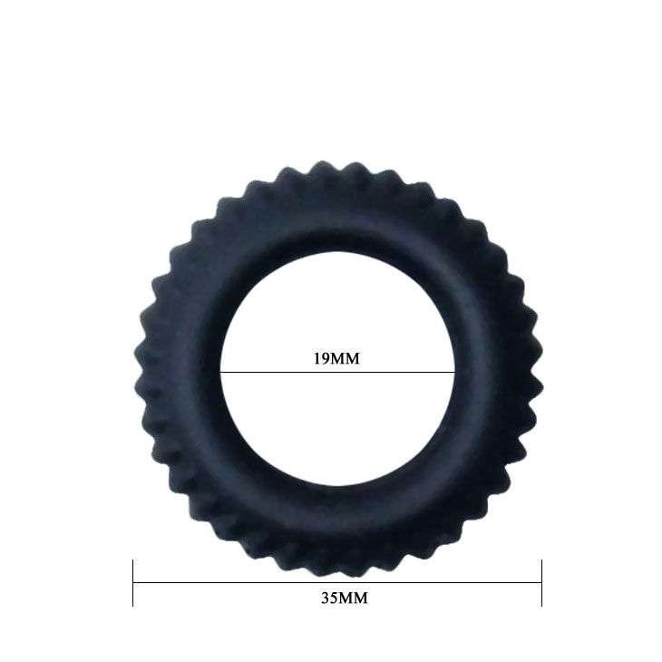 Anello Fallico Seghettato in Silicone Nero per Maggiore Stimolazione