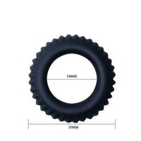 Thumbnail for Anello Fallico Seghettato in Silicone Nero per Maggiore Stimolazione