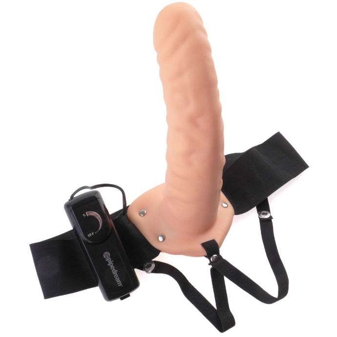 Strap-on Hollow da 20 cm con Vibrazioni e Imbracatura Regolabile
