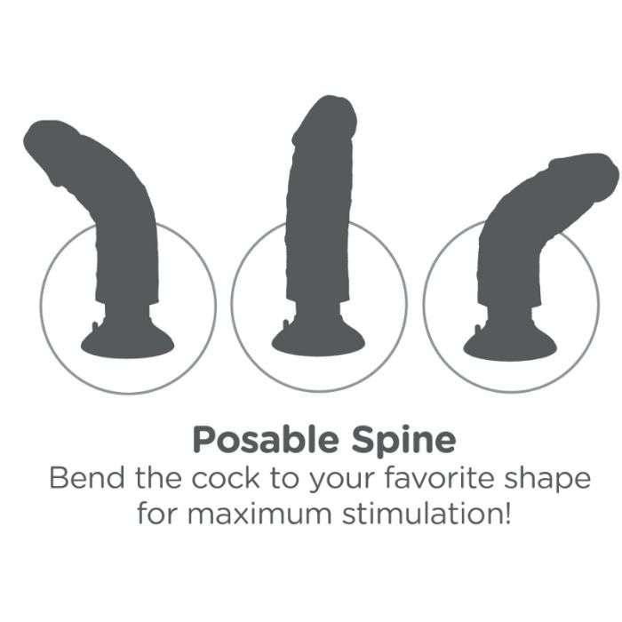 Dildo Vibrante King Cock Realistico Impermeabile 25 cm Design Naturale