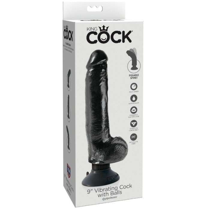 Dildo Vibrante Realistico King Cock con Ventosa e Vibrazione Potente
