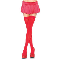 Thumbnail for Collant sopra il ginocchio rosso in nylon, taglia unica, eleganza e comfort
