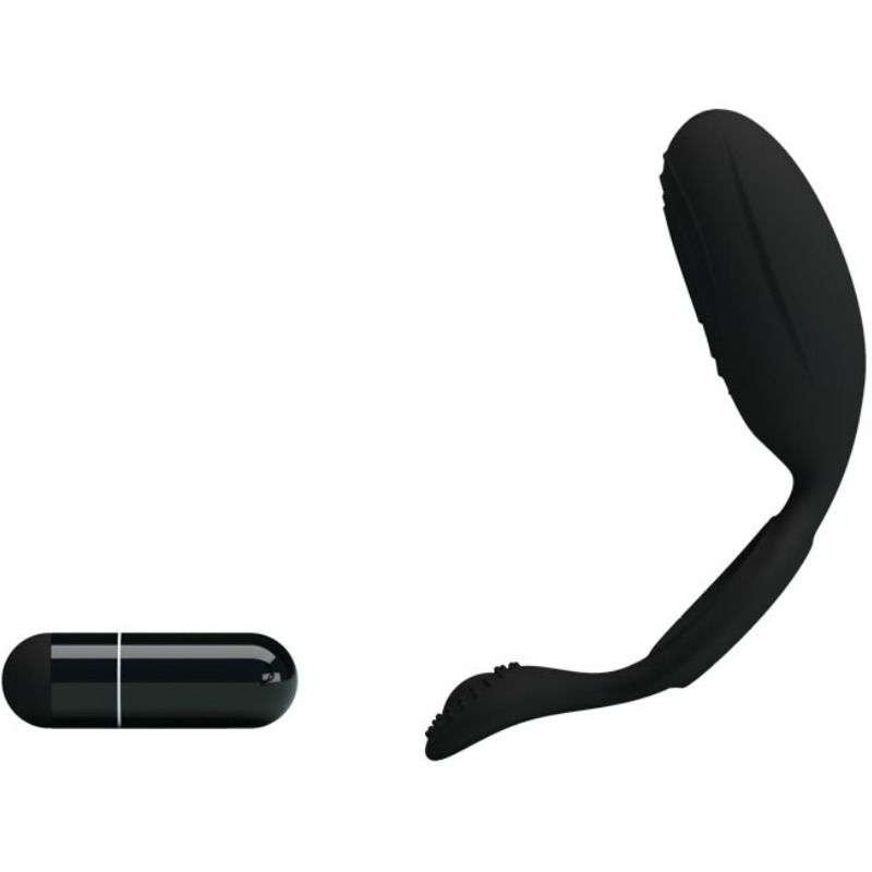 Anello Vibrante Pretty Love Ethel in Silicone Nero per Stimolazione Intensa