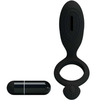 Thumbnail for Anello Vibrante Pretty Love Ethel in Silicone Nero per Stimolazione Intensa