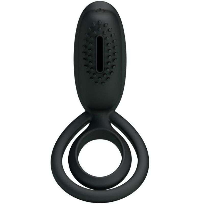 Anello Vibrante Pretty Love Esther in Silicone Nero per Stimolazione