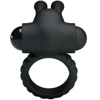 Thumbnail for Anello Vibrante Eudora in Silicone Impermeabile Nero con Stimolatore Clitoride