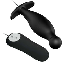 Thumbnail for Plug Anale Vibrante Silicone Nero con Telecomando e 12 Velocità