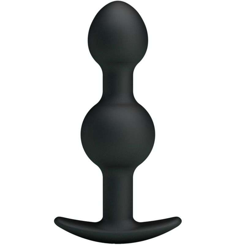 Plug anale in silicone con palline stimolanti e peso interno