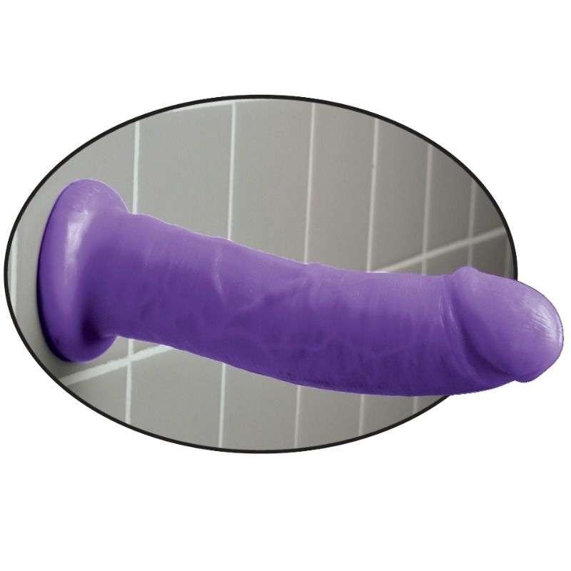 Dillio con base a ventosa viola ipoallergenico in gomma 20 cm