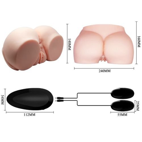 Masturbatore realistico con vibrazione e tunnel interno, controllabile