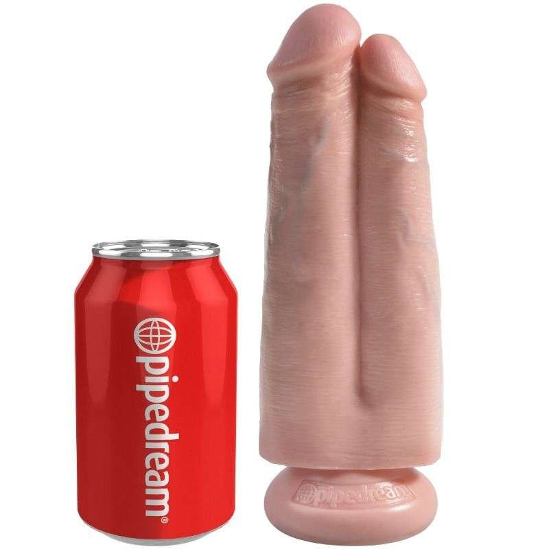 Dildo Realistico 2 in 1 King Cock con Base a Ventosa e Stimolazione Intensa