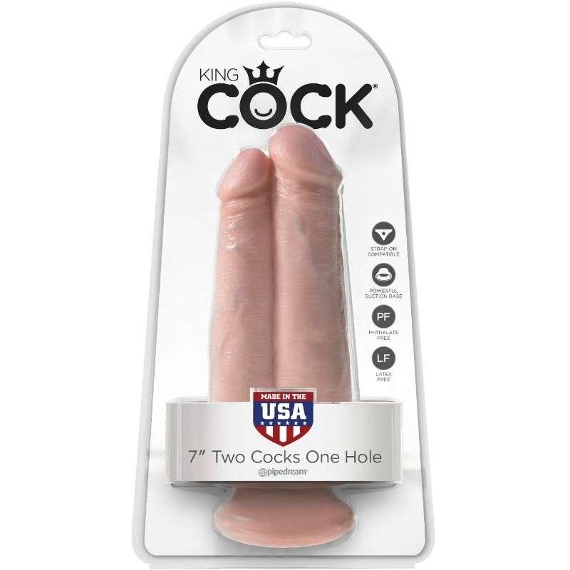 Dildo Realistico 2 in 1 King Cock con Base a Ventosa e Stimolazione Intensa