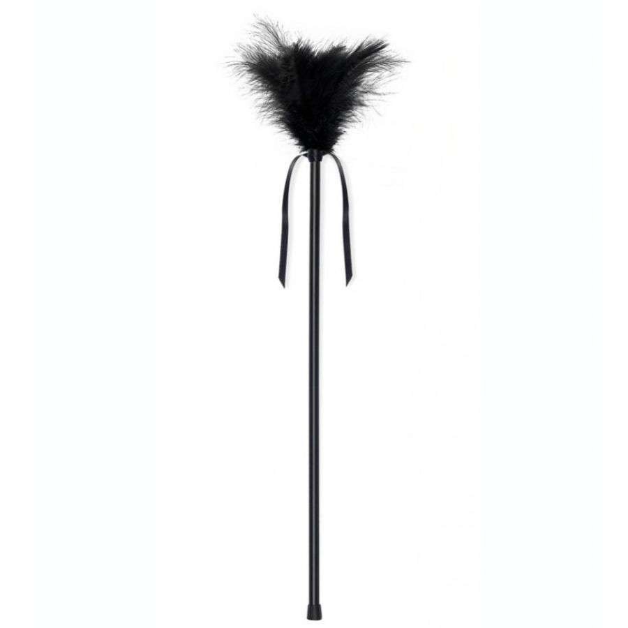 Piuma Erotica per Carezze Sensuali - Massaggio Intimo 40 cm Nera