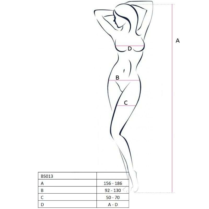 Bodystocking a Rete Passion Crothless Aperto Bianco Taglia Unica