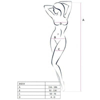 Thumbnail for Bodystocking a Rete Passion Crothless Aperto Bianco Taglia Unica