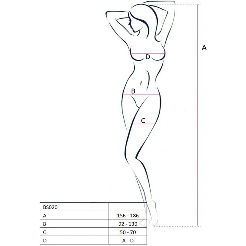 Bodystocking Sexy a Rete Passion Crothless Aperto Bianco Taglia Unica