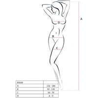 Thumbnail for Bodystocking Sexy a Rete Passion Crothless Aperto Bianco Taglia Unica