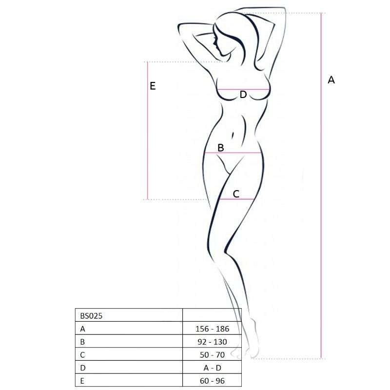 Bodystocking in Rete Sexy Bianco Passion BS025 Taglia Unica