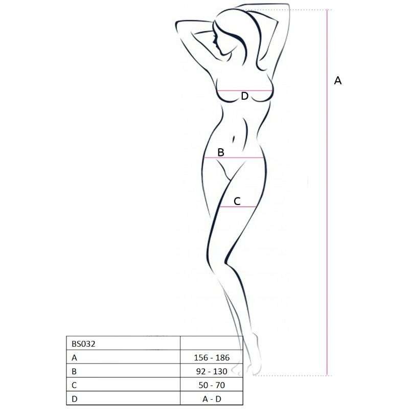 Bodystocking a Rete Sexy Passion Crothless Aperto Nero Taglia Unica