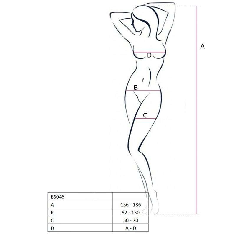Bodystocking a Rete Sexy Passion Crothless Aperto Bianco Taglia Unica