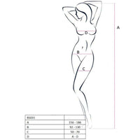 Thumbnail for Bodystocking a Rete Sexy Crothless Aperto Passion Bianco Taglia Unica