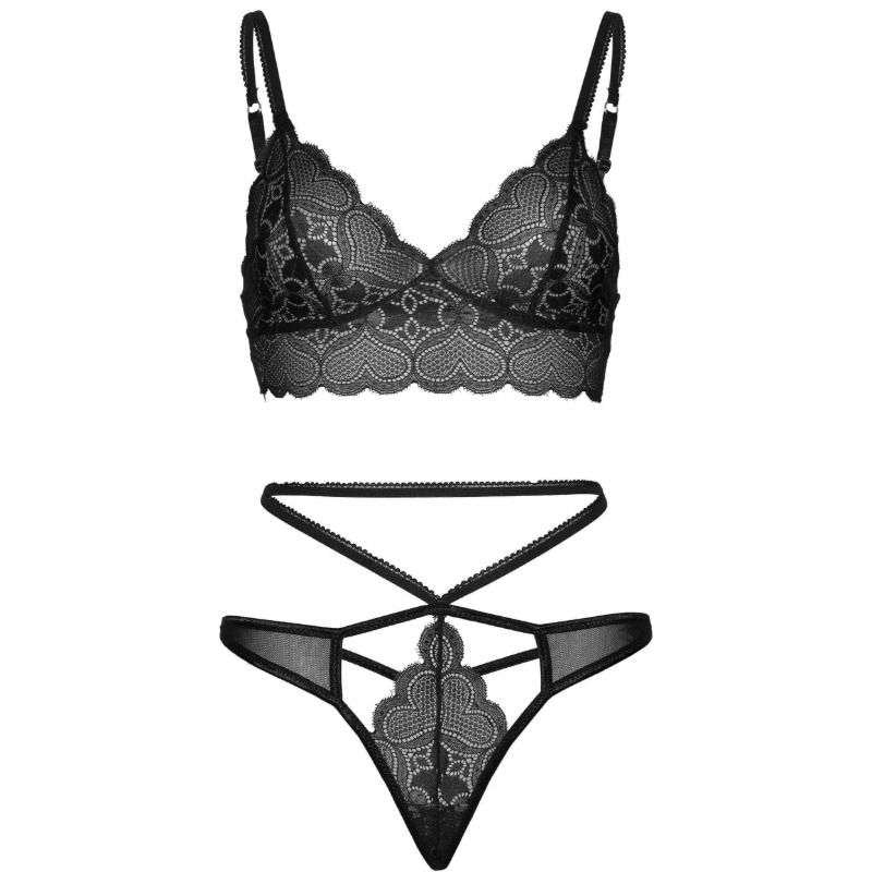 Set 2 Pezzi Lingerie in Pizzo Nero Leg Avenue Seduzione e Eleganza