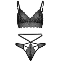 Thumbnail for Set 2 Pezzi Lingerie in Pizzo Nero Leg Avenue Seduzione e Eleganza