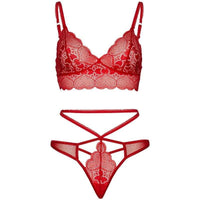 Thumbnail for Set Lingerie Elegante in Pizzo Rosso Leg Avenue S/M M/L